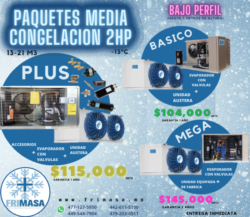 PAQUETES MEDIA CONGELACION 2HP BAJO PERFIL
